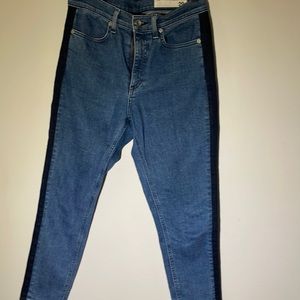 Rag and Bone size 29 denim. Navy side stripe on legs